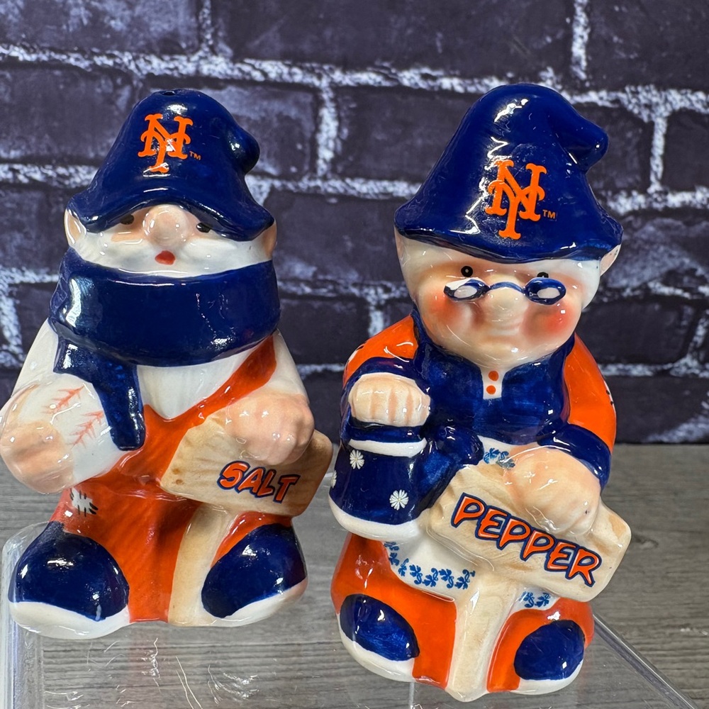 New York Mets Ceramic Gnomes Salt & Pepper Shakers - Blue & Orange